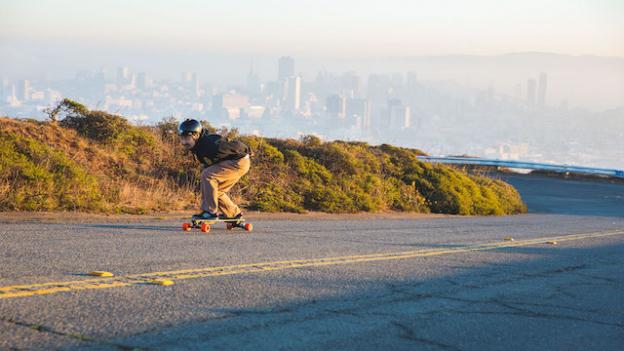 Yes, you can bomb uphill on a Boosted.