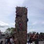  Three girls conquer the Climb On Rock Wall, which was crawling with kids all day long.