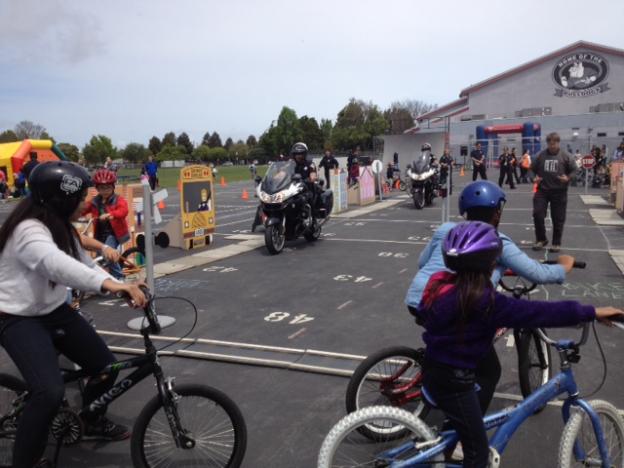  Safe Moves ran the bike rodeo, with help from a couple of Sunnyvale PD motorcycle officers.