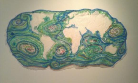 "5 Gyres," a piece that almost made the show. Photo and art by Heidi Cramer.