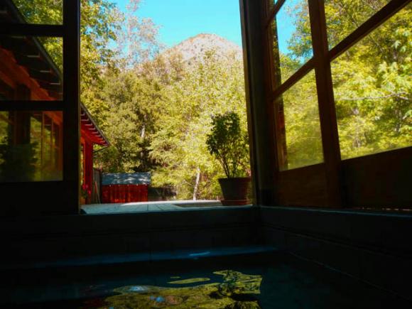 View from the bath house at the Tassajara Zen Mountain Center.