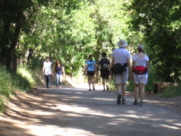 On Sunday afternoons, trails in the lower section of the park double as community promenade. Traci Hukill photo.